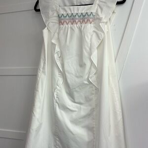 Shoshanna White Dress with Embroidered Accents